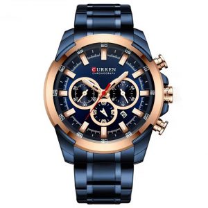 ساعت مچی مردانه کارن 16985 مشکی-طلایی (کورن CURREN) سه موتور فعال